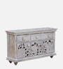 Ruchi Solid Wood Sideboard Farmhouse In White Finish
