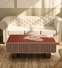 Rudra Crimson Bone Inlay Coffee Table In Red Colour With Artistic Motif Rudra Crimson Bone Inlay Coffee Table In Red Colour With Artistic Motif
