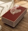 Rudra Crimson Bone Inlay Coffee Table In Red Colour With Artistic Motif Rudra Crimson Bone Inlay Coffee Table In Red Colour With Artistic Motif