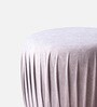 Ruffled Fabric Pouffe In Beige Colour (Set Of 2)