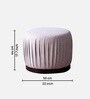 Ruffled Fabric Pouffe In Beige Colour (Set Of 2)