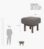 Rufus Boulder Pouffe In Espresso Oak Finish