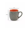 Runell 280ml Grey & Orange Stoneware (Set of 6) Coffee Mug