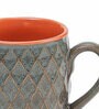 Runell 280ml Grey & Orange Stoneware (Set of 6) Coffee Mug