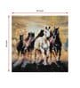 Running Horses Multicolour Canvas Unframed Wall Painting