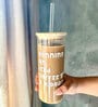 Running on Iced Coffee Tumbler with lid & straw