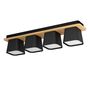 Ruscio Steel & Wood Ceiling Flush Mount Light(Black & Brown)