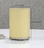 Ruskin White Base Metal Bedside Night Lamp with Light Golden Cotton Shade