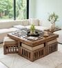 Russell Nesting Coffee Table Set in Teak Finish