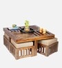 Russell Nesting Coffee Table Set in Teak Finish
