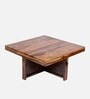 Russell Sheesham Wood Nesting Coffee Table Set in Teak Finish with 4 stools
