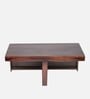 Russell Sheesham Wood Nesting Coffee Table Set in Walnut Finish with 2 stools