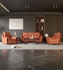 Russet Leatherette 2 Seater Sofa In Brown Color