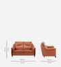 Russet Leatherette 2 Seater Sofa In Brown Color