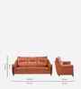 Russet Leatherette 3 Seater Sofa In Brown Color