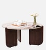 Russet Marble Coffee Table In White Finish