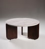 Russet Marble Coffee Table In White Finish