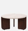 Russet Marble Coffee Table In White Finish