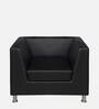 Russo Leatherette 1 Seater Sofa in Cola Black Colour
