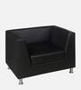 Russo Leatherette 1 Seater Sofa in Cola Black Colour