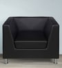 Nilkamal Russo Leatherette 1 Seater Sofa in Cola Black Colour