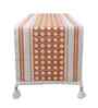 Rust & Ivory Luxury Woven Table Runner with Decorative Tassels