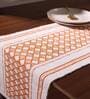 Rust & Ivory Luxury Woven Table Runner with Decorative Tassels