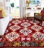 Rust & Red Traditional Wool Blend 5' X 7' Hand Tufted Carpet