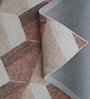 Rust 3D Geometric Wool And Cotton 8 X 5 Feet Hand Tufted Carpet