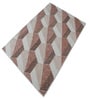 Rust 3D Geometric Wool And Cotton 8 X 5 Feet Hand Tufted Carpet