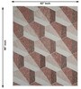 Rust 3D Geometric Wool And Cotton 8 X 5 Feet Hand Tufted Carpet