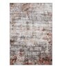 Rust and Cream Abstract 3x5 Feet Machine Made Carpet
