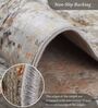 Rust and Cream Abstract 4x6 Feet Machine Made Carpet