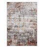 Rust and Cream Abstract 5x7 Feet Machine Made Carpet