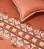 Rust Clay 300TC 100% Cotton Solids Flat Embroidered Super King Bedsheet With 2 Pillow Covers