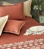 Rust Clay 300TC 100% Cotton Solids Flat Embroidered Super King Bedsheet With 2 Pillow Covers