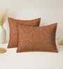 Rust Cotton 27x18 Inches Pillow Covers (Set of 2)