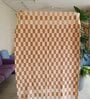 Rust Cotton Geometric 67X50 Inches Throw