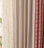 Rust Floral Cotton 7.5 Ft Semisheer Eyelet Door Curtain