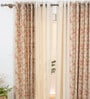 Rust Solid Cotton 7.5 Ft Semisheer Eyelet Door Curtains (Set of 4)