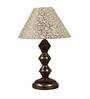 Rust Fabric Shade Table Lamp With Copper Base