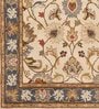 White Floral Wool 5 ft x 7 ft Hand tufted Carpet