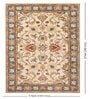 White Floral Wool 5 ft x 7 ft Hand tufted Carpet