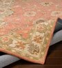 Rust Floral Wool 5 ft x 7 ft Hand tufted Carpet