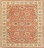 Rust Floral Wool 8 ft x 10 ft Hand tufted Carpet