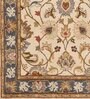 White Floral Wool 8 ft x 10 ft Hand tufted Carpet