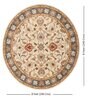 White Floral Wool Round Carpets Hand tufted Carpet