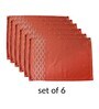 Rust Geometric Polycanvas (Set of 6) Placemat With Napkins