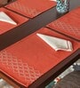 Rust Geometric Polycanvas (Set of 6) Placemat With Napkins