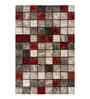Rust Geometric Polypropylene 5x8 Feet Machine Made Carpet